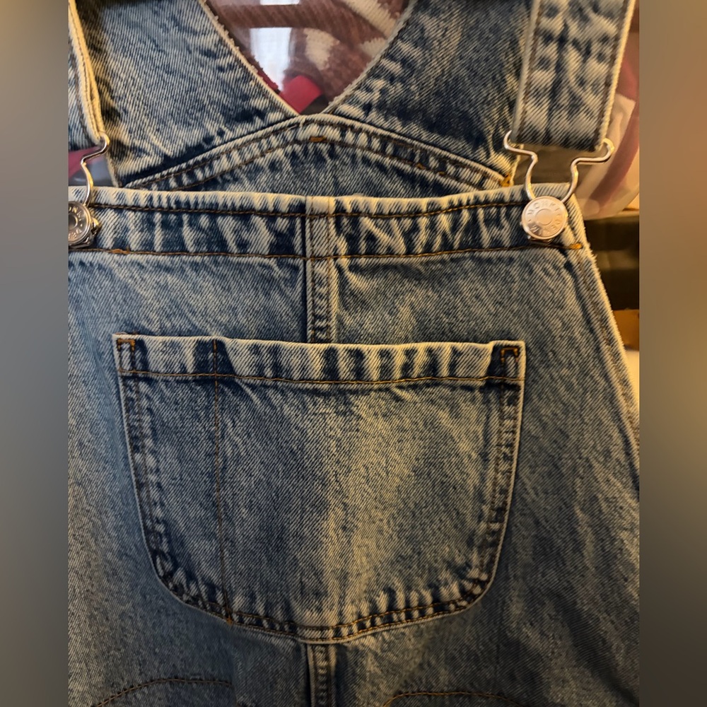 Monki jean overalls denim shorts size medium size 6-8 - Picture 4 of 4